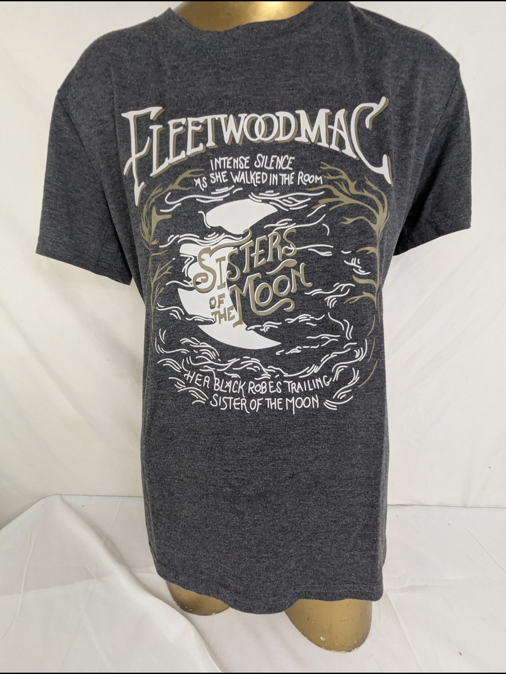 Fleetwood Mac Band Grey Tee Intense Silence As She Walked Into The Room Medium